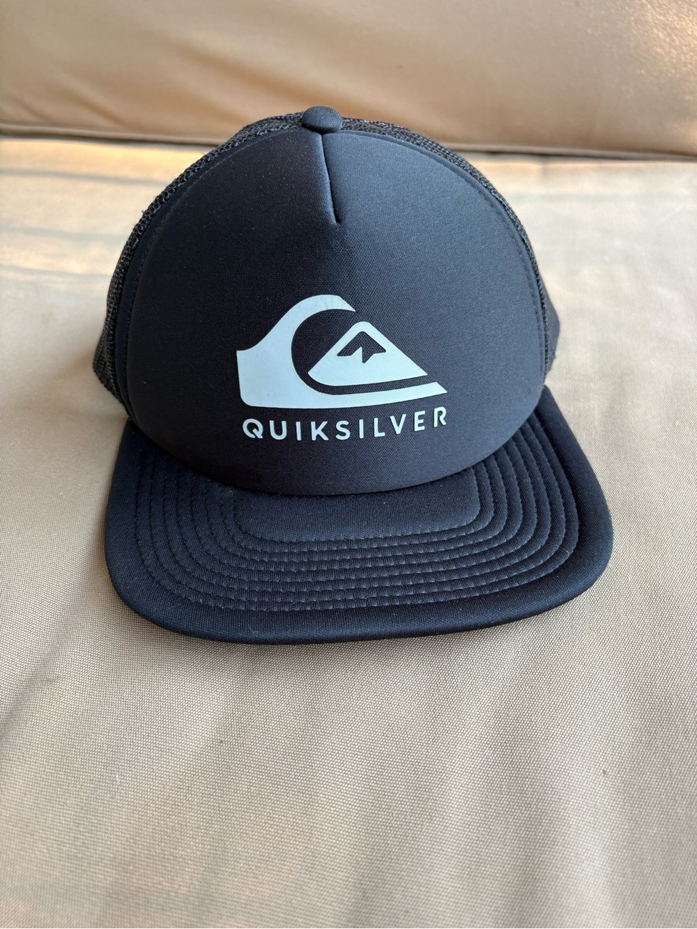 Quiksilver Black Trucker Cap with White Logo